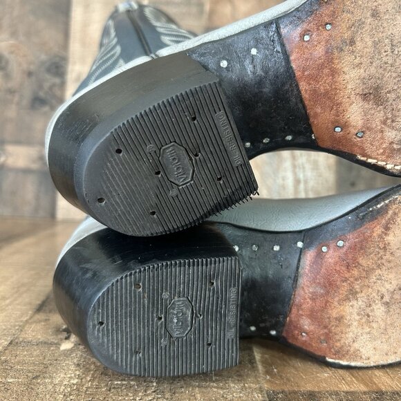 Tony Lama Gold Label Vintage Blue Gray Cowboy Boots Mens 9 D - Picture 5 of 12